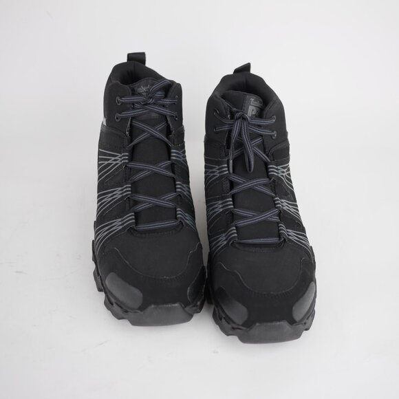 TIMBERLAND Pro Men's 8.5 Black leather anti fatigue composite toe ankle boots - Picture 6 of 13